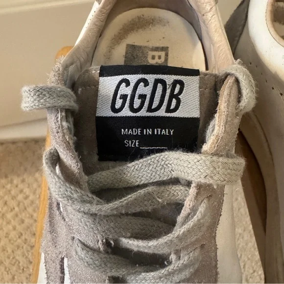 Golden Goose Ball Star Cream and Gray Suede Sneakers - Picture 4 of 8